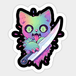 Cute Zombie Cat Party EDM Festival Rave Sticker